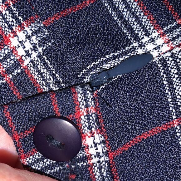 PAUL HARRIS DESIGN plaid red, white & blue straight skirt 4 - Picture 2 of 8